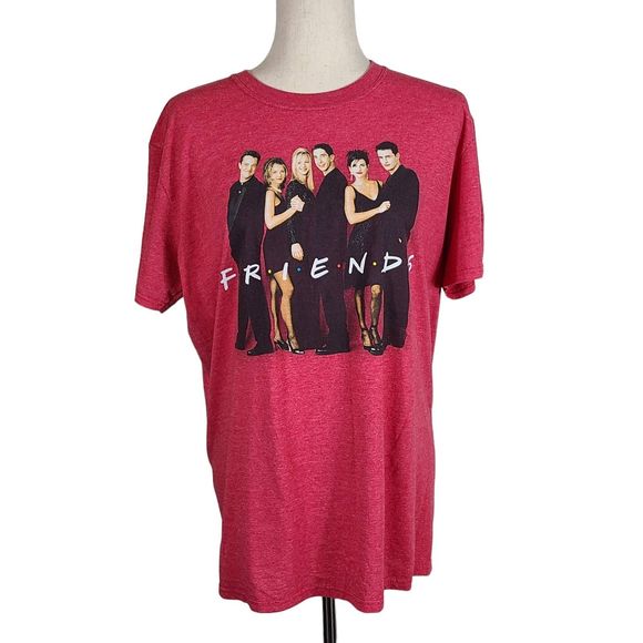 Friends Televsion Series Retro 90's Unisex Graphic Faded Red Tee Size Large - Picture 2 of 10